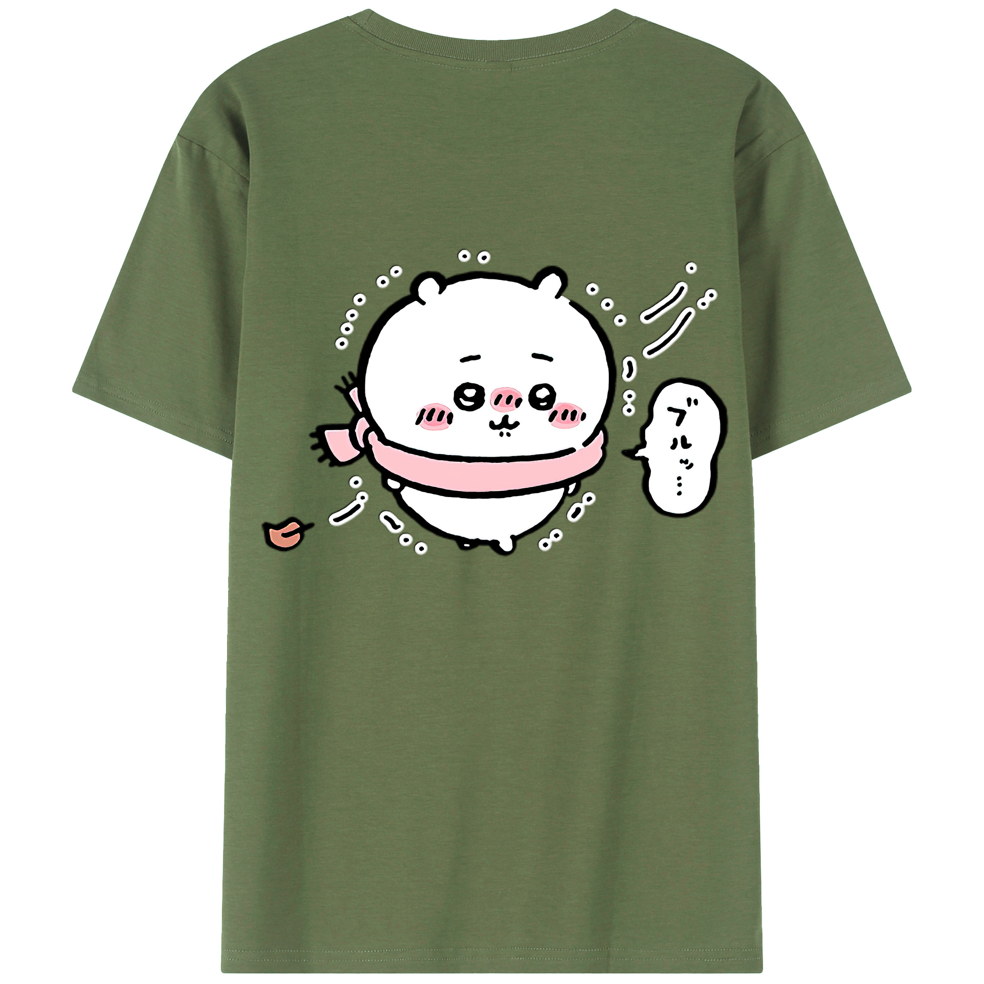 （画像用） ちいかわ ちいかわ Chii-kawa chiikawa 綿100％ メンズ半袖Tシャツ（バックプリント） 通気性